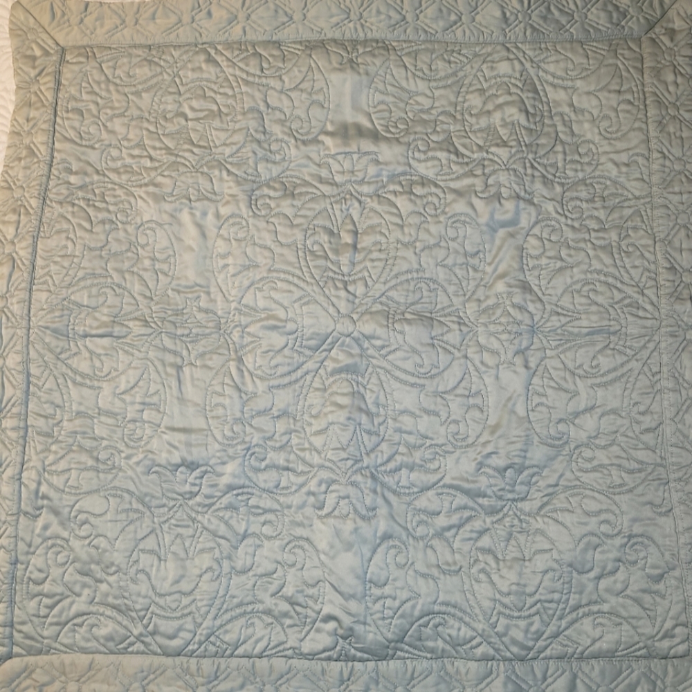 2 Wamsutta Satin Sea Glass Blue Euro Shams